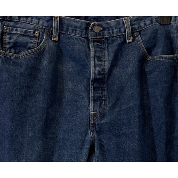 Levis 501 Jeans Men's Size 42x32 Blue Denim Button Fly Original Regular Fit - Picture 2 of 13